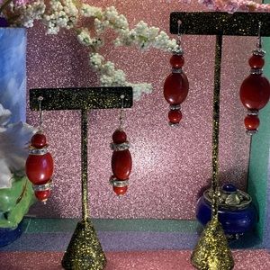 Acrylic Earrings with Rhinestones